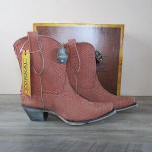 Corral Women's Full Exotic Python Shortie Boots - Coral - A4196